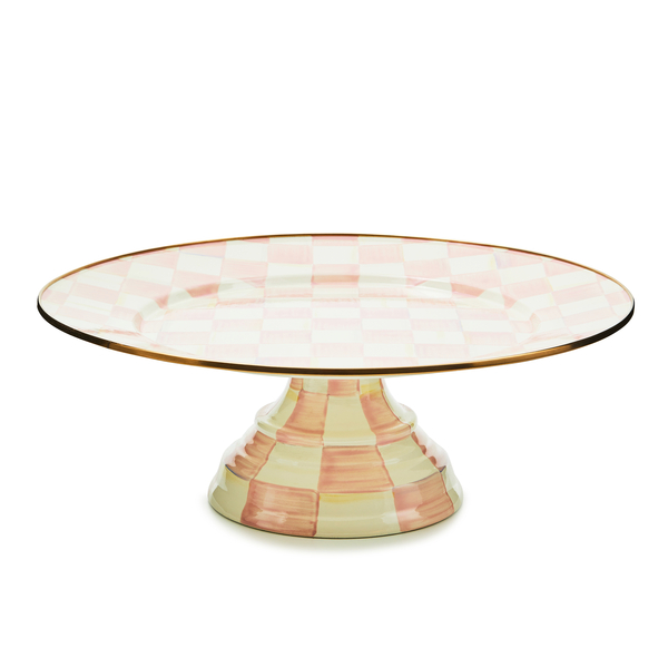 rosy check large pedestal platter 278 rosy check large pedestal platter 278