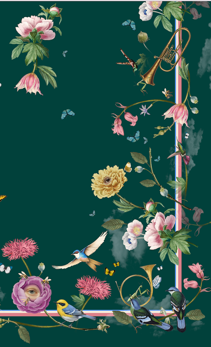 TABLECLOTH GREEN POLLEN MELODY 300cm 6 TABLECLOTH GREEN POLLEN MELODY 300cm 6
