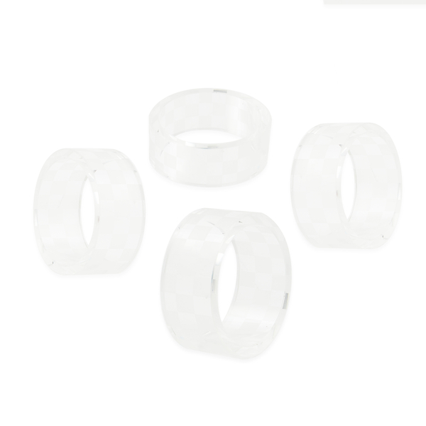 clear check napkin rings, set of 4 151 clear check napkin rings, set of 4 151