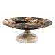 wild rose brown small pedestal platter 146 wild rose brown small pedestal platter 146
