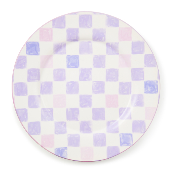 lilac check round platter 76 lilac check round platter 76