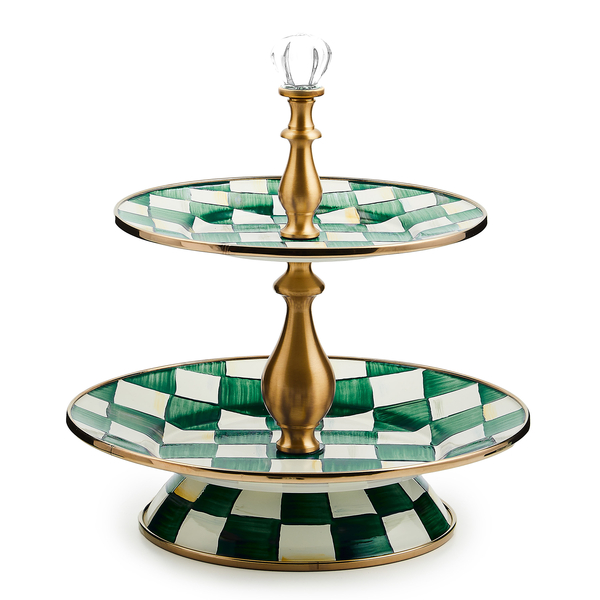 emerald check two tier sweet stand 57 emerald check two tier sweet stand 57