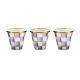 violet check herb pots, set of 3 103 violet check herb pots, set of 3 103