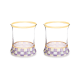 violet check tumbler glass, set of 2 47 violet check tumbler glass, set of 2 47