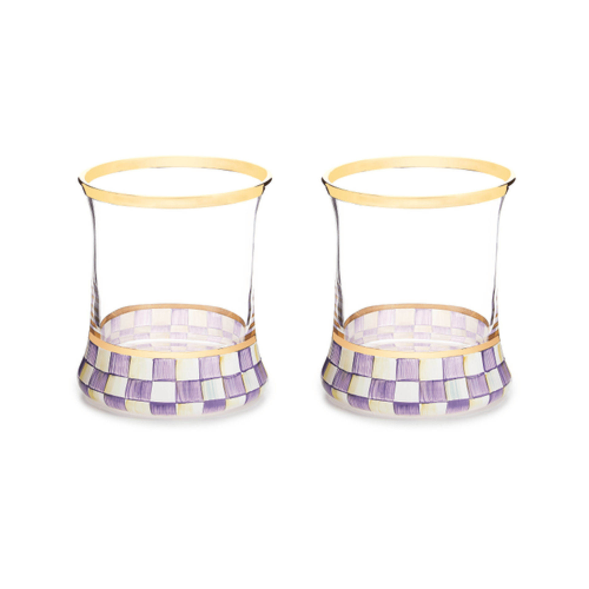 violet check tumbler glass, set of 2 47 violet check tumbler glass, set of 2 47