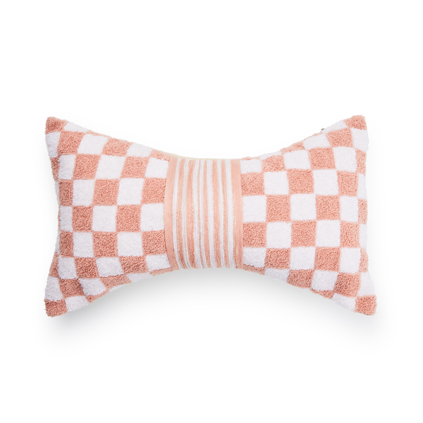 pink check bow throw pillow 173 pink check bow throw pillow 173