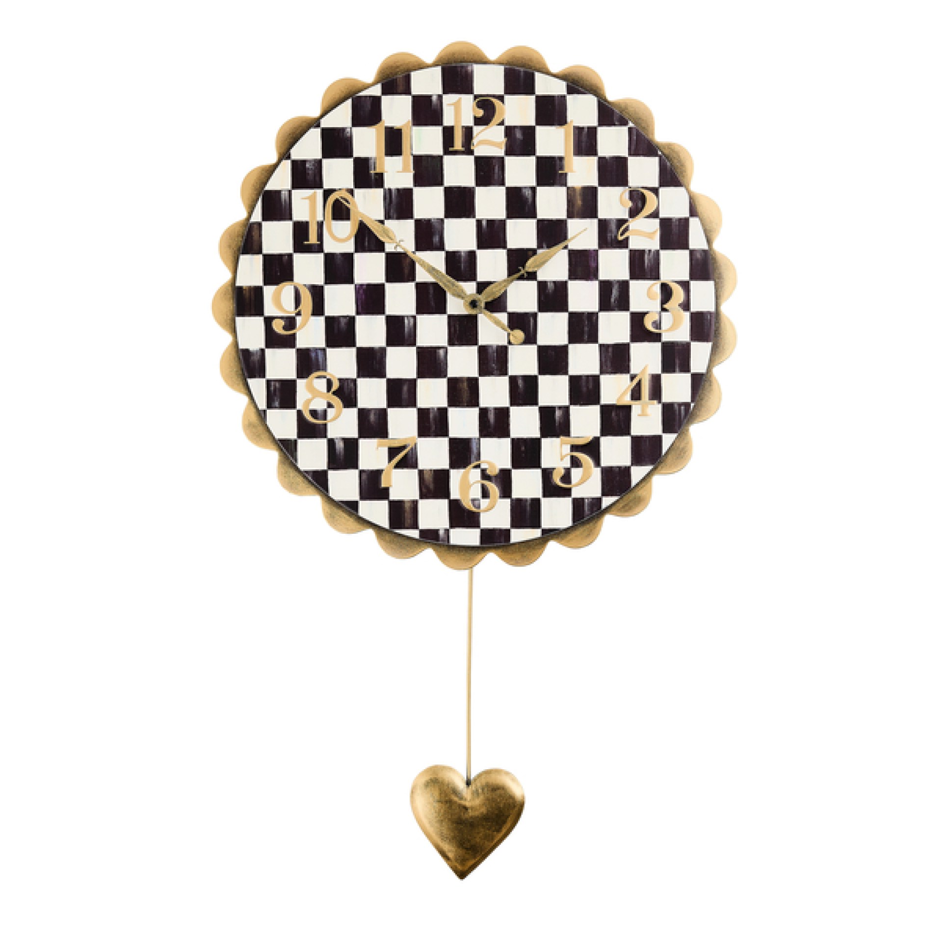 courtly check heart pendant wall clock 48 courtly check heart pendant wall clock 48