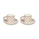 mocha check stoneware espresso cup & saucer, set of 2 36 mocha check stoneware espresso cup & saucer, set of 2 36
