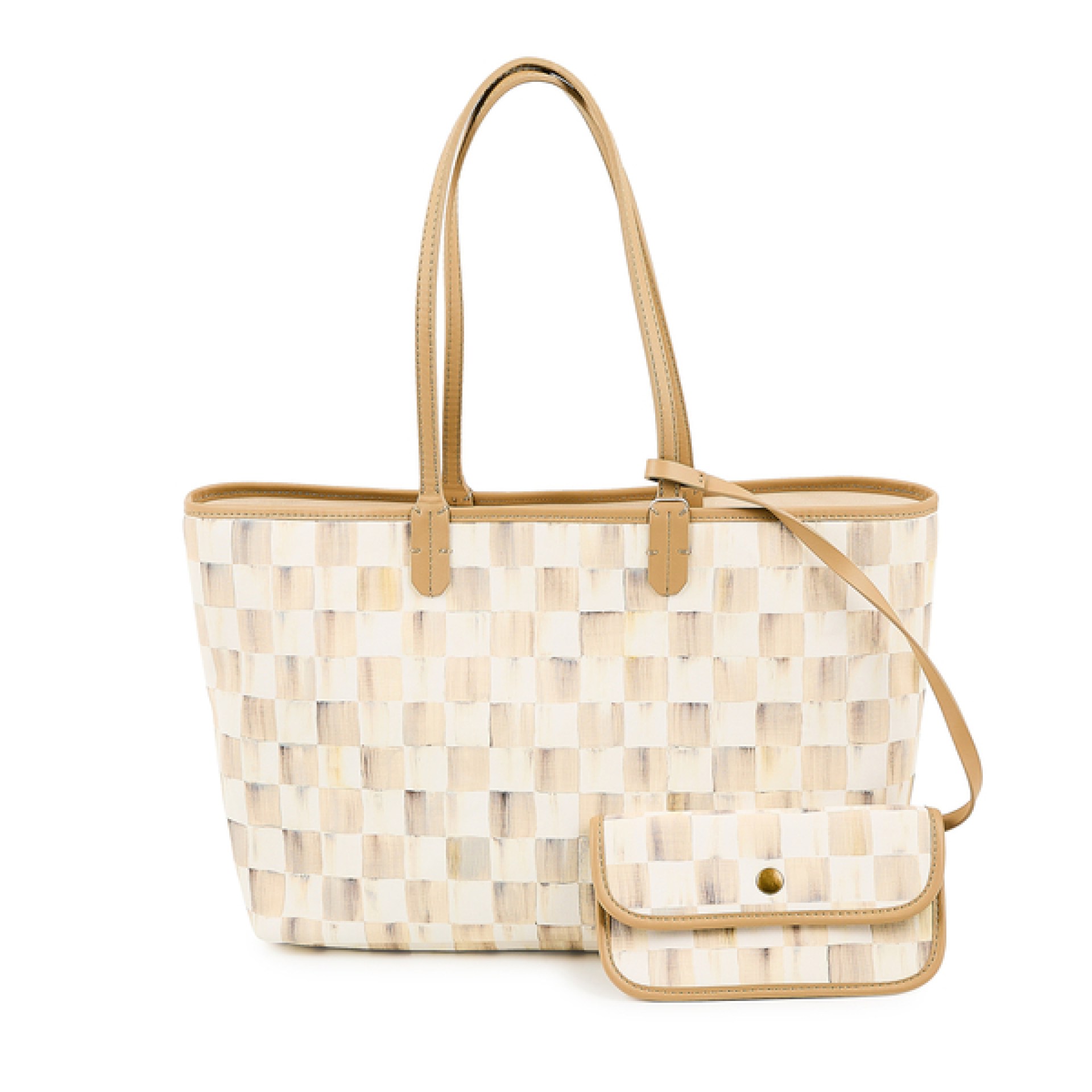 mocha check medium marche tote 53 mocha check medium marche tote 53