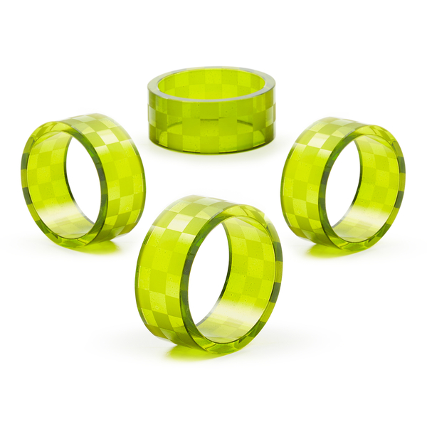 green check napkin rings, set of 4 150 green check napkin rings, set of 4 150