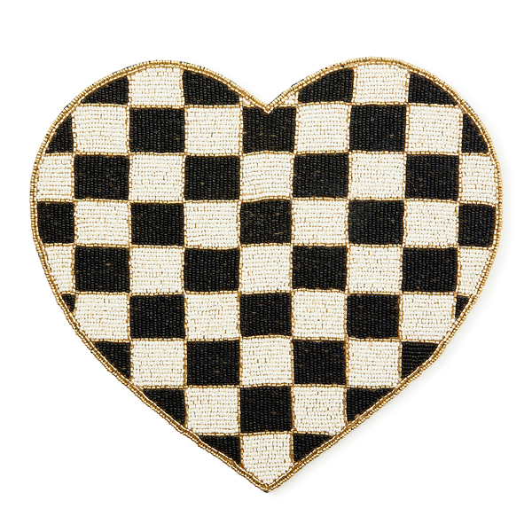 black and white check heart shaped placemat 23 black and white check heart shaped placemat 23