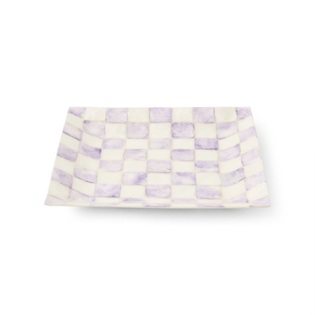 violet check capiz catchall tray 13 violet check capiz catchall tray 13