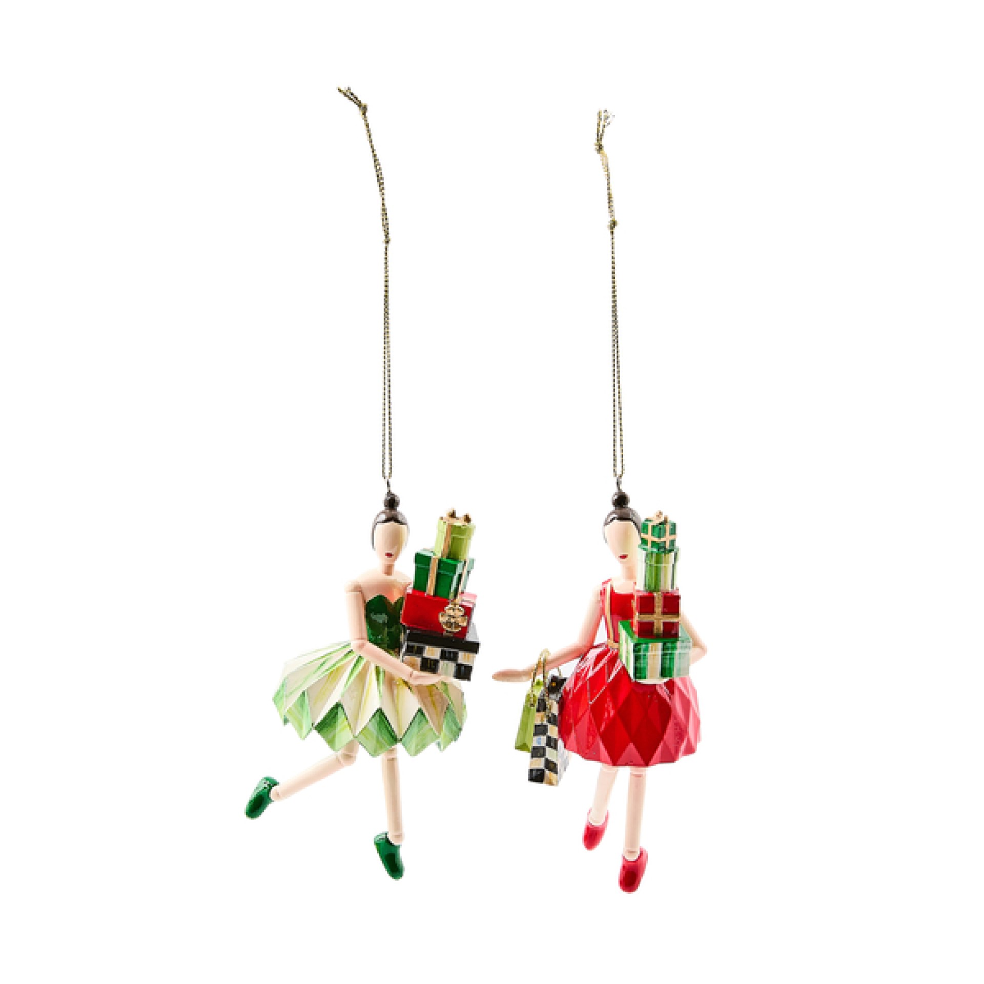 check it out shopper lady ornaments, set of 2 6 check it out shopper lady ornaments, set of 2 6
