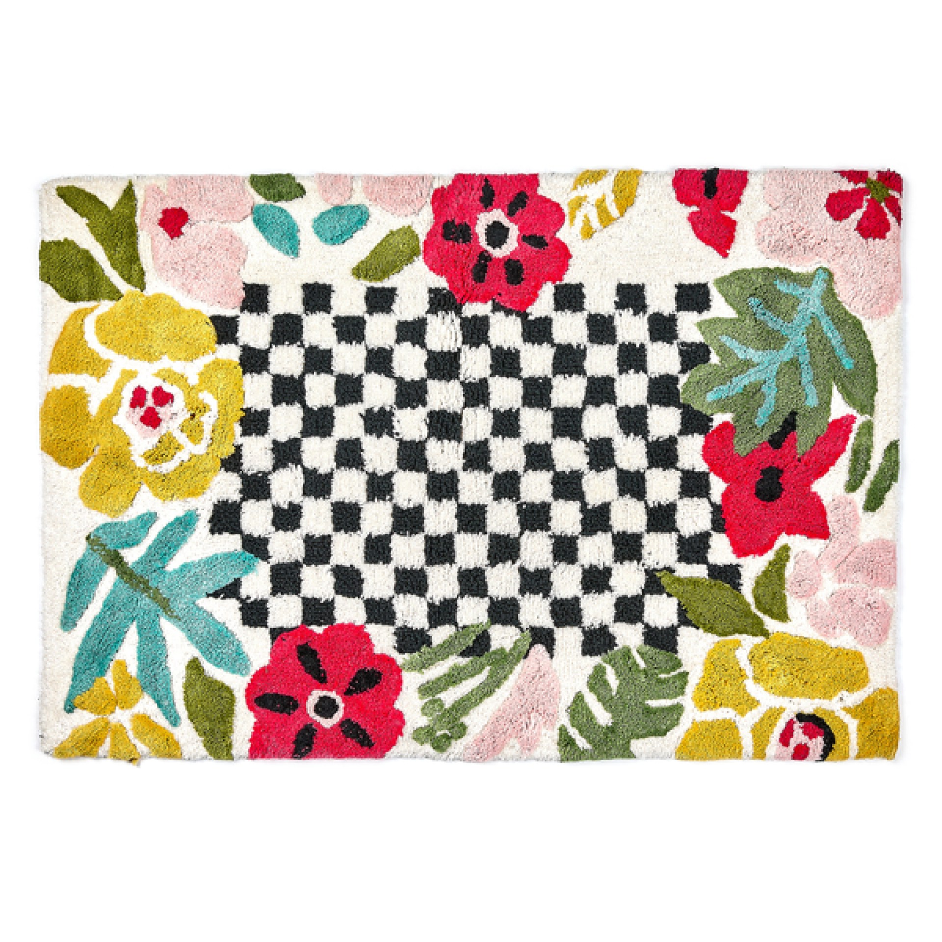 flower checkerboard bath rug 23 flower checkerboard bath rug 23
