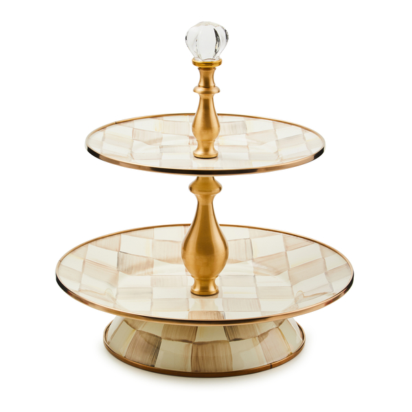 mocha check two tier sweet stand 76 mocha check two tier sweet stand 76