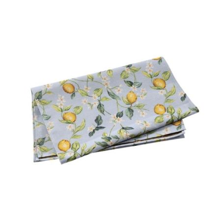 Tavola Lemons with Blue Flowers Tablecloth 24 Tavola Lemons with Blue Flowers Tablecloth 24
