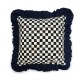 courtly check with denim ruffle throw pillow 187 courtly check with denim ruffle throw pillow 187