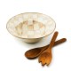 mocha check salad serving set 36 mocha check salad serving set 36