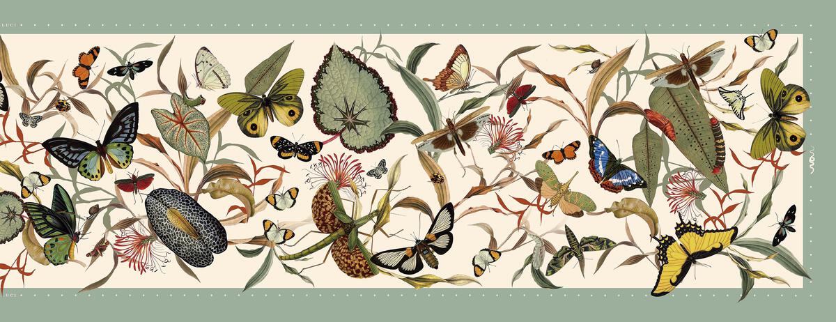 TABLE RUNNER AQUA BUTTERFLY 48cm x 280cm / 189in x 1102in 1 TABLE RUNNER AQUA BUTTERFLY 48cm x 280cm / 189in x 1102in 1