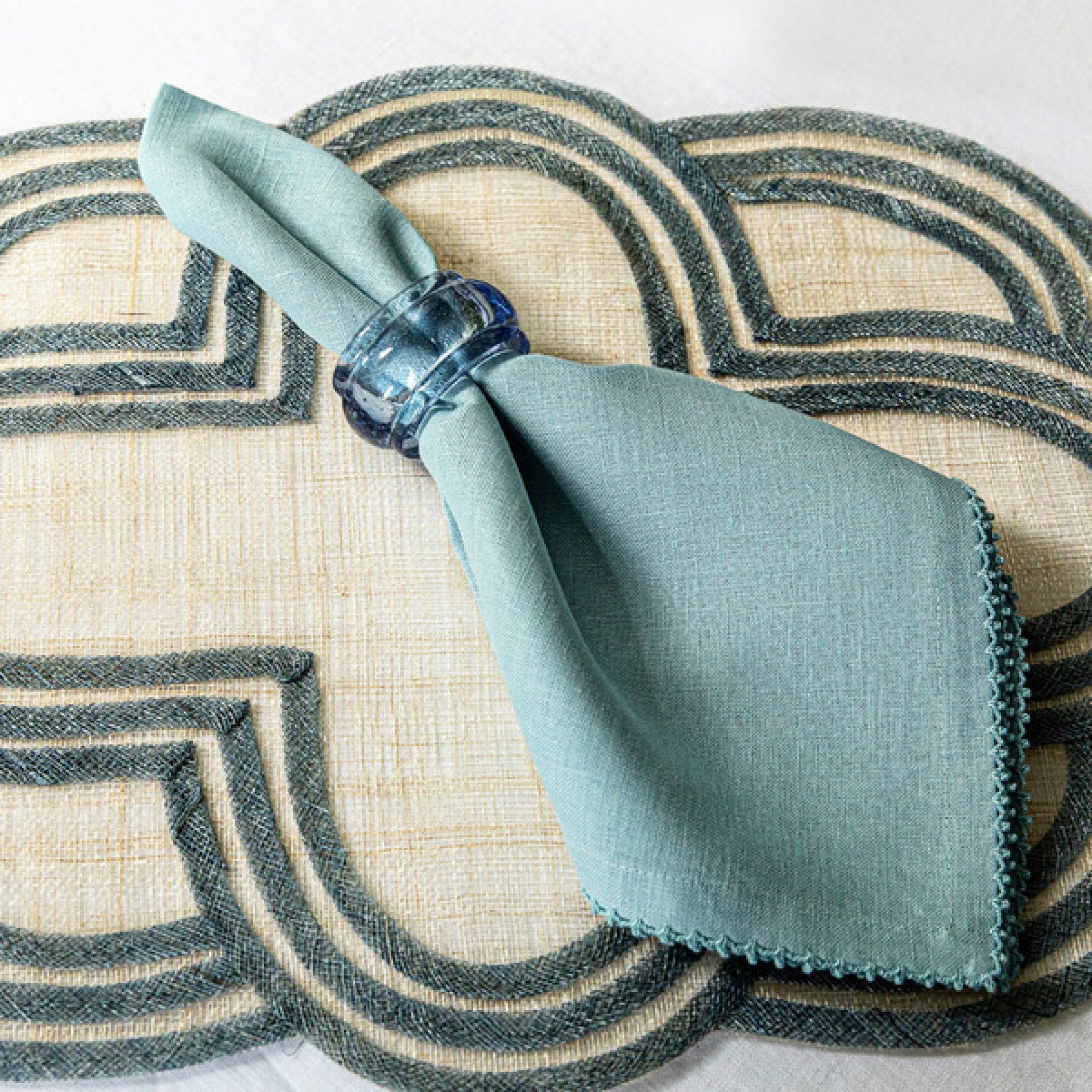 Berry Scallop Napkin Set/4 - Light Blue 26 Berry Scallop Napkin Set/4 - Light Blue 26