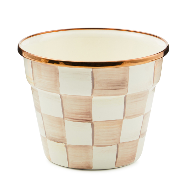 mocha check small garden pot 88 mocha check small garden pot 88