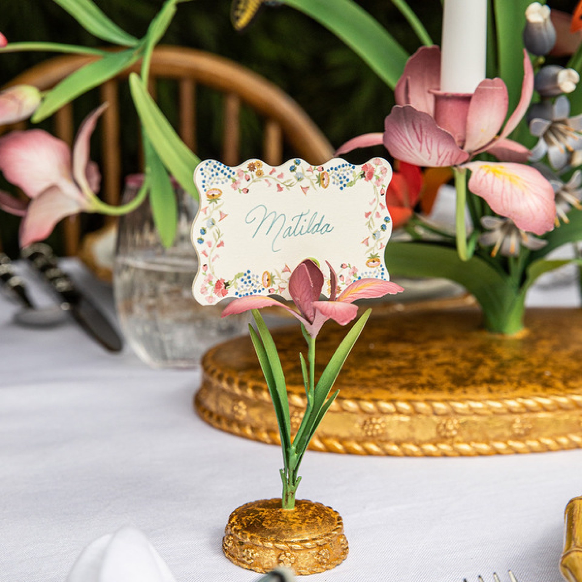 Meadow Walk Iris Place Card Holder - Pink 66 Meadow Walk Iris Place Card Holder - Pink 66
