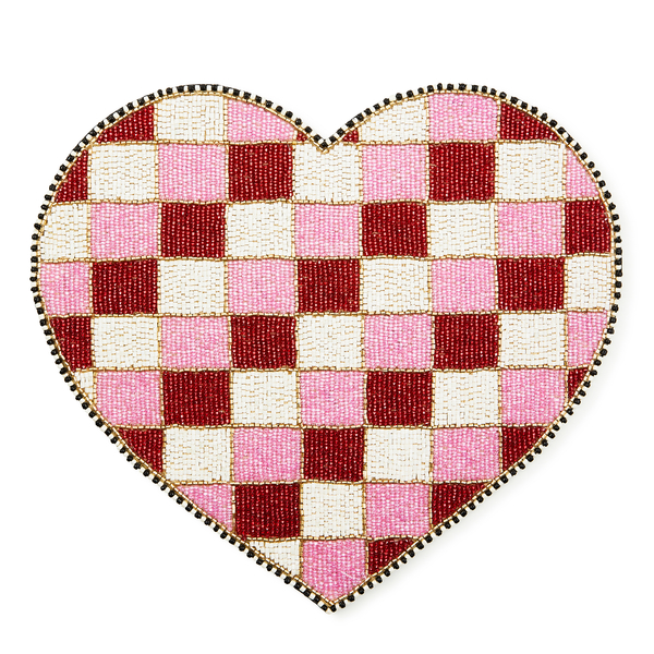 red and white check heart shaped placemat 22 red and white check heart shaped placemat 22