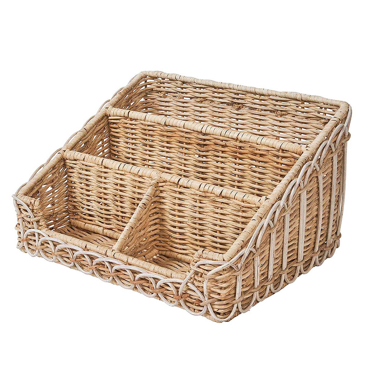 Provence Rattan Stationary Holder - Whitewash 14 Provence Rattan Stationary Holder - Whitewash 14