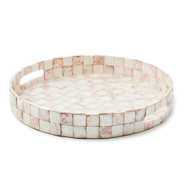 rosy check capiz round tray 116 rosy check capiz round tray 116