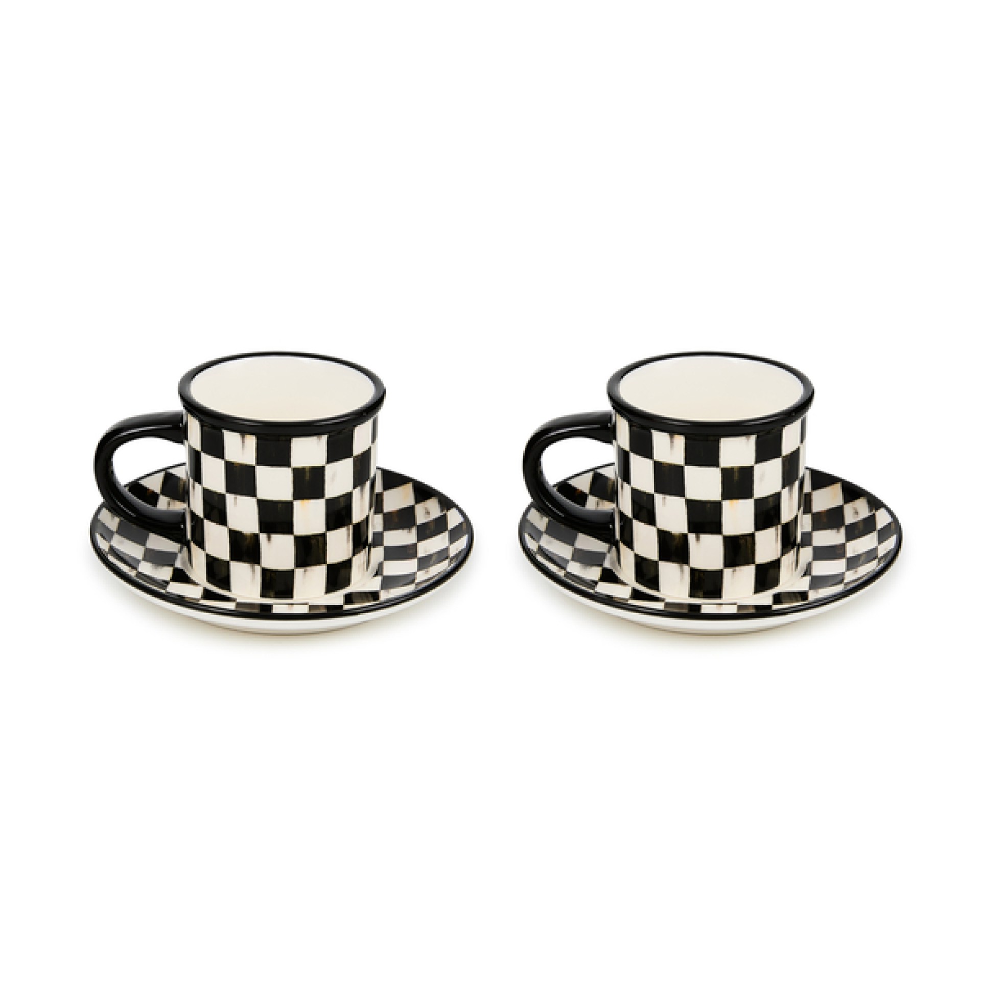 courtly check stoneware espresso cup & saucer, set of 2 37 courtly check stoneware espresso cup & saucer, set of 2 37