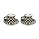courtly check stoneware espresso cup & saucer, set of 2 37 courtly check stoneware espresso cup & saucer, set of 2 37