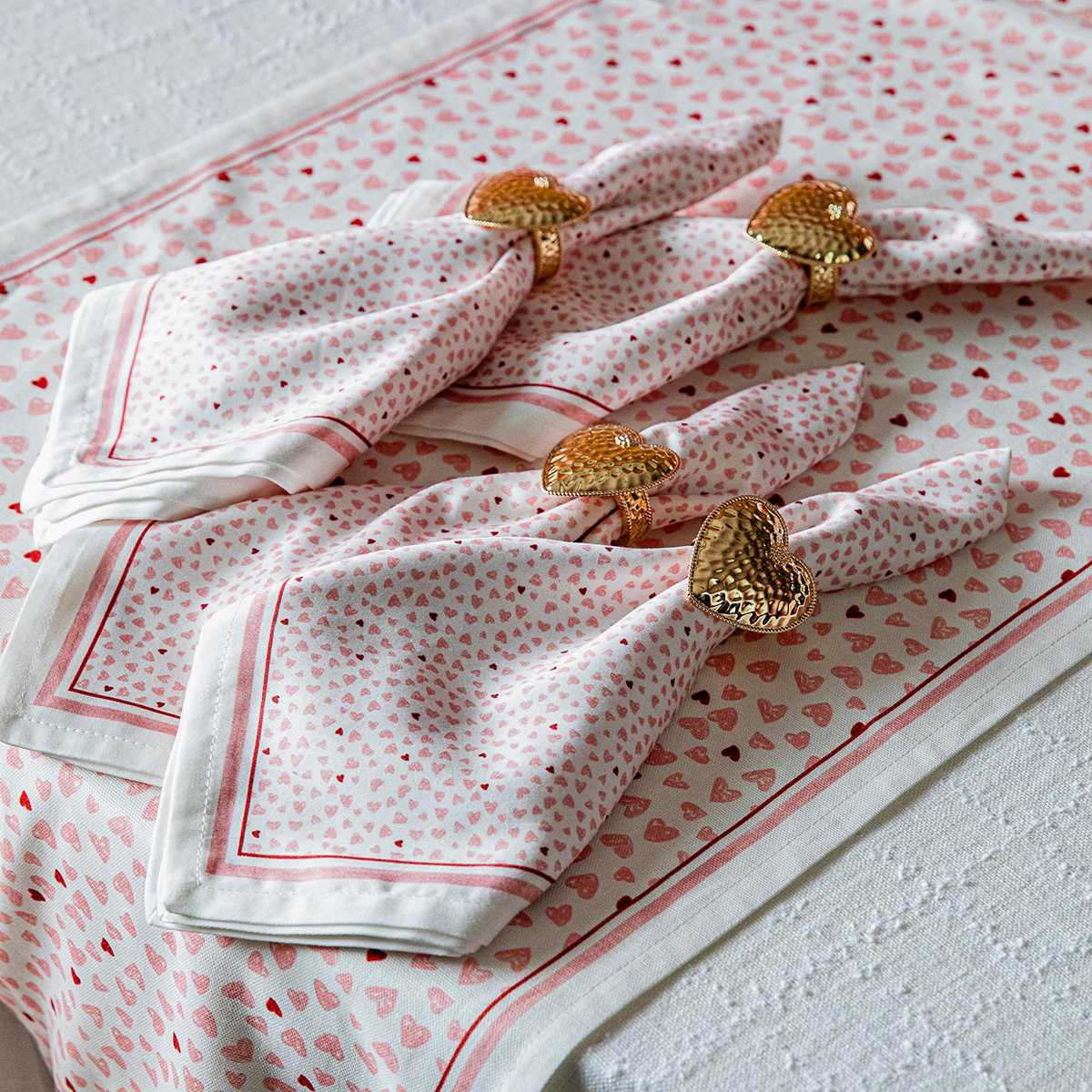 Love You More Napkin Set/4 - Pink 17 Love You More Napkin Set/4 - Pink 17