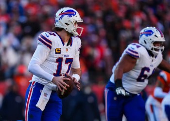 Bills QB Josh Allen shows up at Joe Brady introduction press conference in walking boot following foot surgery Bills QB Josh Allen shows up at Joe Brady introduction press conference in walking boot following foot surgery