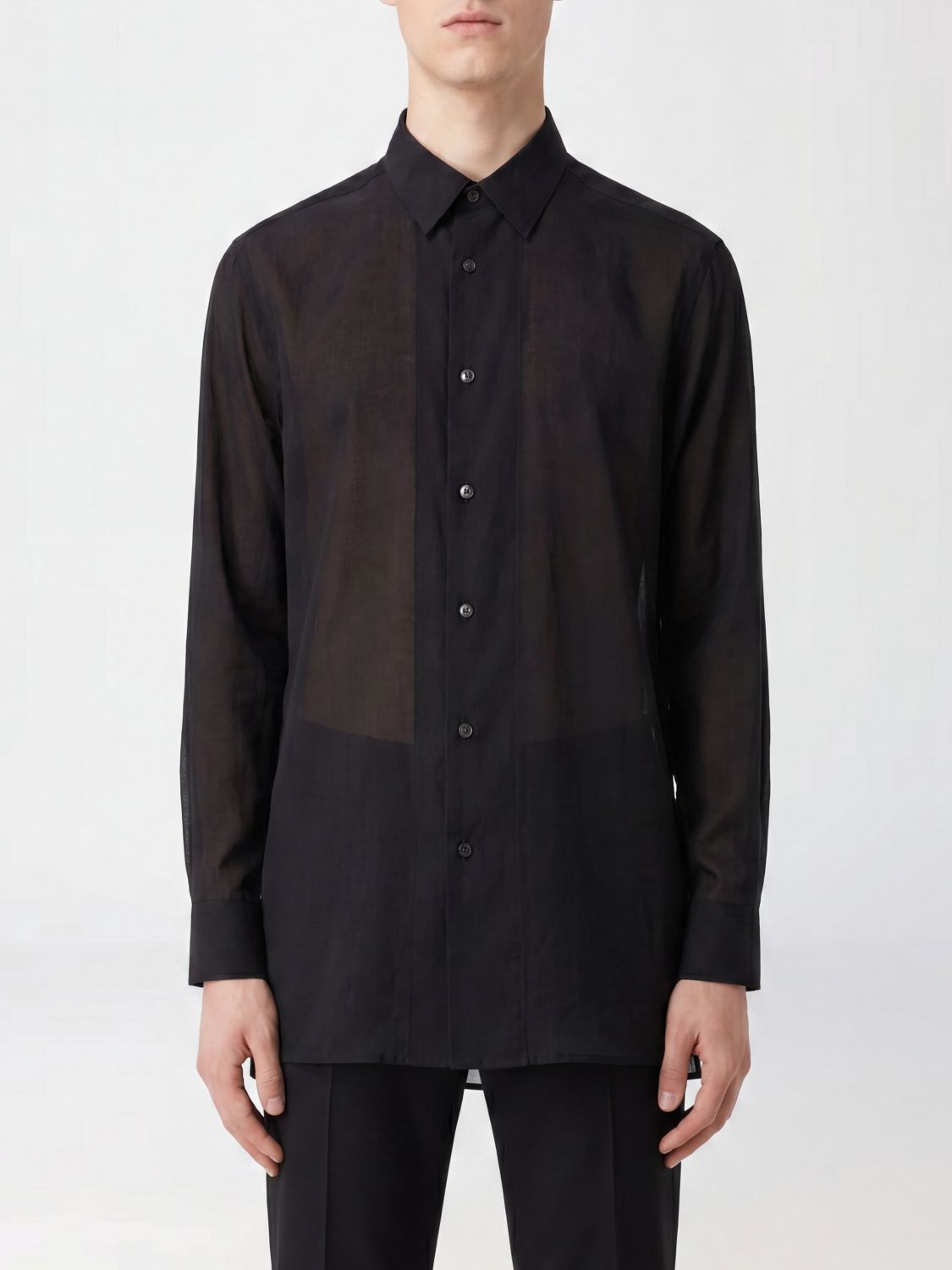 Y’S Classic Shirt in Cellulose with French Collar and Long Sleeves
