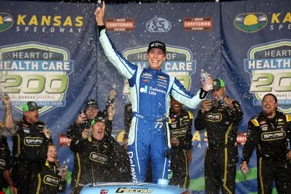 Layne Riggs disqualified from Kansas Truck race, dropping runner-up end Layne Riggs disqualified from Kansas Truck race, dropping runner-up end