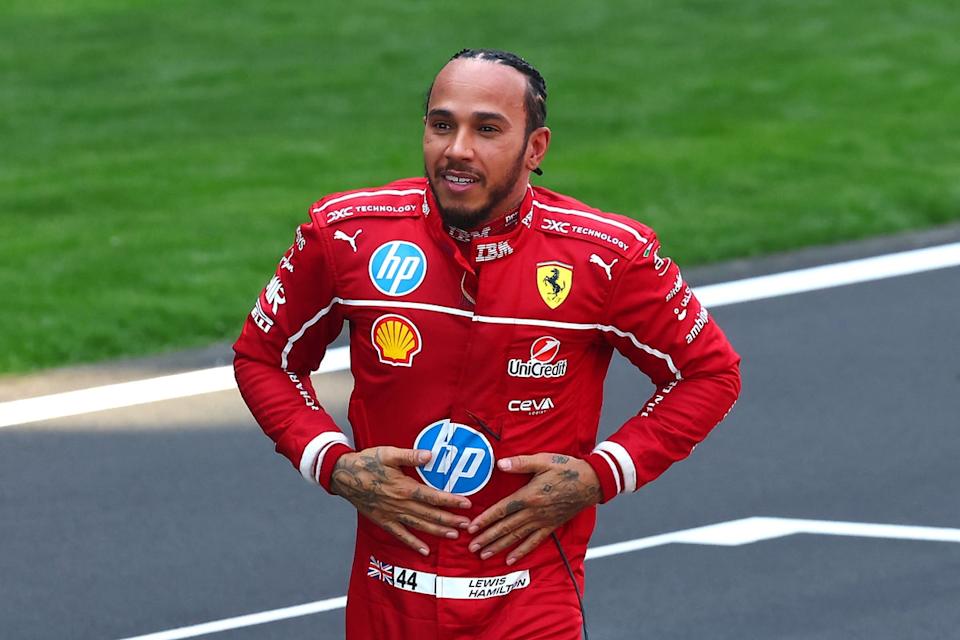 Lewis Hamilton claims historic first F1 win for Ferrari in Chinese language GP dash race Lewis Hamilton claims historic first F1 win for Ferrari in Chinese language GP dash race