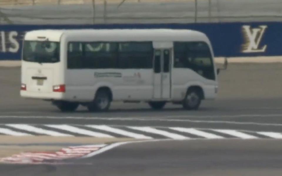 Watch: Random bus enters F1 monitor bringing a halt to testing Watch: Random bus enters F1 monitor bringing a halt to testing