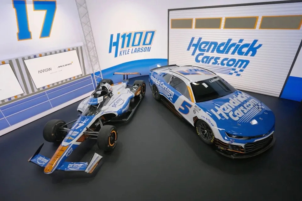 Kyle Larson’s McLaren-Hendrick paint schemes revealed for Indy 500/Coke 600 double Kyle Larson’s McLaren-Hendrick paint schemes revealed for Indy 500/Coke 600 double