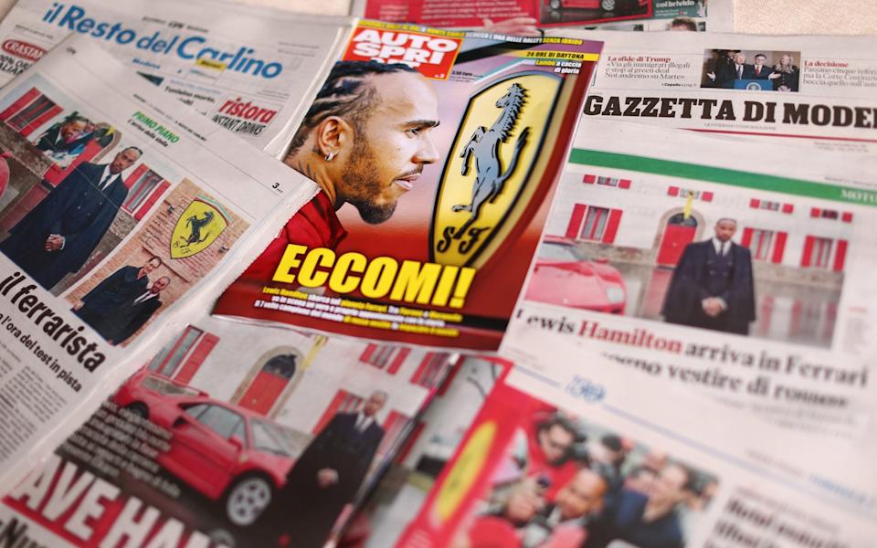 ‘Lewis-mania has already began’: Italy goes wild for Hamilton’s Ferrari debut ‘Lewis-mania has already began’: Italy goes wild for Hamilton’s Ferrari debut