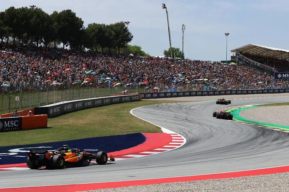 F1 Spanish GP: Oscar Piastri wins as Max Verstappen penalised for George Russell conflict F1 Spanish GP: Oscar Piastri wins as Max Verstappen penalised for George Russell conflict
