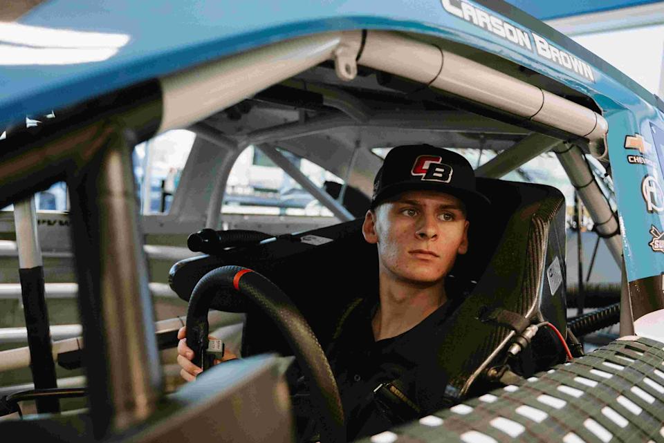 At 16, he is debuting underneath NASCAR tent. Carson Brown racing at 5 Flags in Pensacola At 16, he is debuting underneath NASCAR tent. Carson Brown racing at 5 Flags in Pensacola