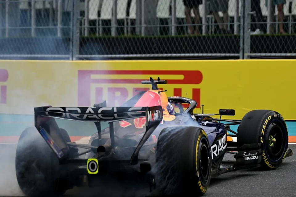 Max Verstappen given penalty for crossing pit exit at F1 Miami GP Max Verstappen given penalty for crossing pit exit at F1 Miami GP