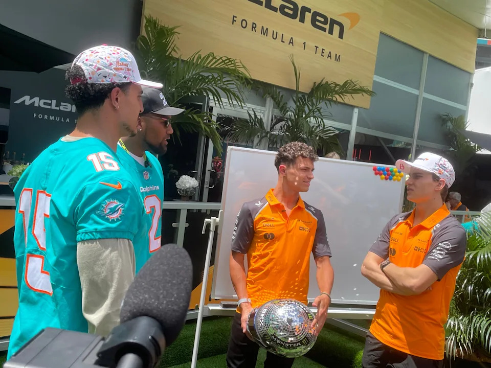 Miami Dolphins Pharaoh Brown desirous to fly round System 1 monitor at Miami Grand Prix Miami Dolphins Pharaoh Brown desirous to fly round System 1 monitor at Miami Grand Prix