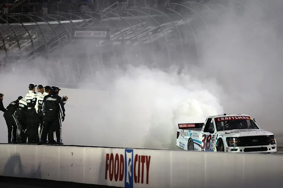 Chandler Smith holds off Kyle Larson to win NASCAR Vans at Bristol Chandler Smith holds off Kyle Larson to win NASCAR Vans at Bristol