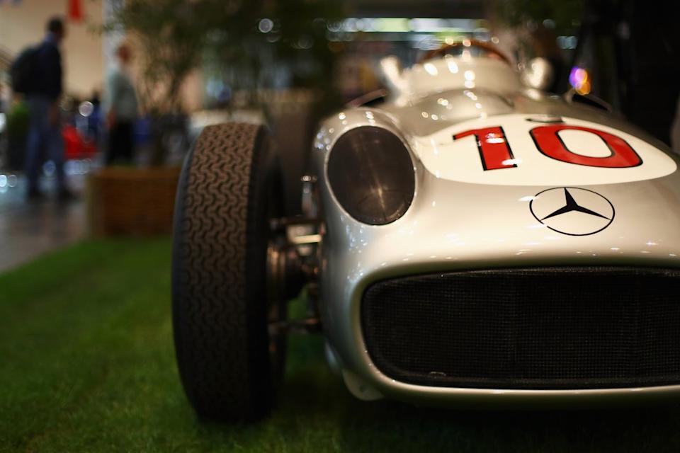 Historic Mercedes automobile pushed by Moss and Fangio sells for report charge Historic Mercedes automobile pushed by Moss and Fangio sells for report charge