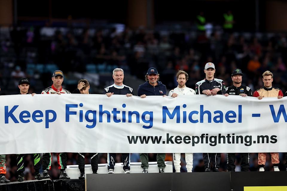 Michael Schumacher tribute unveiled by son Mick and Sebastian Vettel: ‘Hold combating’ Michael Schumacher tribute unveiled by son Mick and Sebastian Vettel: ‘Hold combating’