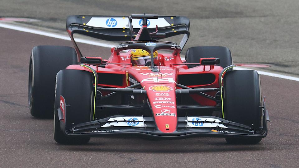 Hamilton has first take a look at in Ferrari F1 automotive at Fiorano Hamilton has first take a look at in Ferrari F1 automotive at Fiorano