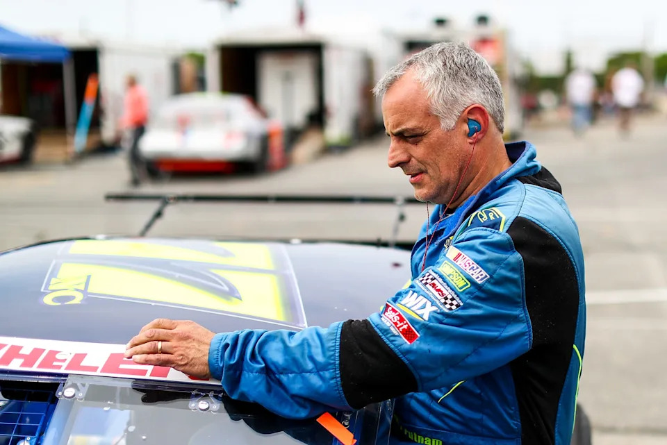 Gary Putnam completes a full NASCAR circle as he turns into the Whelen Modified Tour sequence director Gary Putnam completes a full NASCAR circle as he turns into the Whelen Modified Tour sequence director
