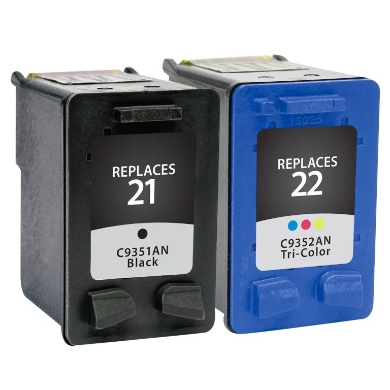 Clover Imaging Remanufactured Black, Tri-Color Ink Cartridges for HP 21/22 (C9509FN)