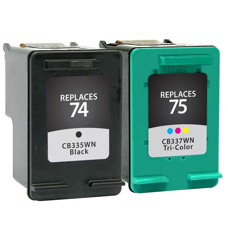 Clover Imaging Remanufactured Black, Tri-Color Ink Cartridges for HP 74/75 (CC659FN)